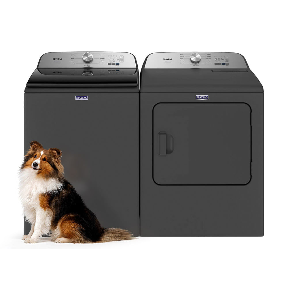 Combo Maytag lavadora + secadora de gas 25 kg Pet Pro negro (−10%)